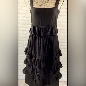 TACH Clothing NWT Black Fillipa Tiered Midi Dress, Small